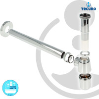 tecuro Flaschensiphon Geruchsverschluss 1 1/4 Zoll x Ø 32 mm, Kunststoff verchromt - lange Ausführung