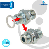 tecuro Aluminium - Flachdichtung, Dichtring, für Ölinstallation - 13 x 17 x 1,5 mm - 1/4 Zoll - DN 8