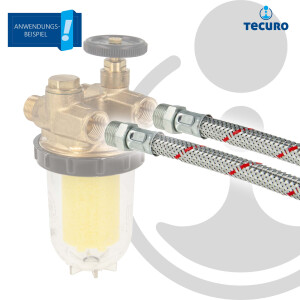 tecuro Universal - Ölschlauch beidseiting Überwurfmutter - konisch dichtend, einseitig Rohrbogen 90°