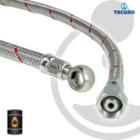 tecuro Universal - Ölschlauch mit Ringanschluss Ø 10 mm (innen) x 3/8 Zoll ÜWM x 750 mm - konisch dichtend