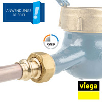 VIEGA Sanpress Verschraubung mit Pressanschluss (Kontur V) x Überwurfmutter 2263