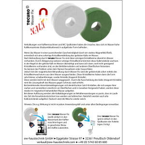 tecuro WasserFix Magnetring G-1800 mit eingebautem Magnet - verringert Verkalkungen in Spülkästen