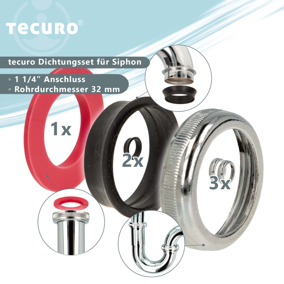 tecuro Rändelmutter - Verbindungsmutter-Komplettset...