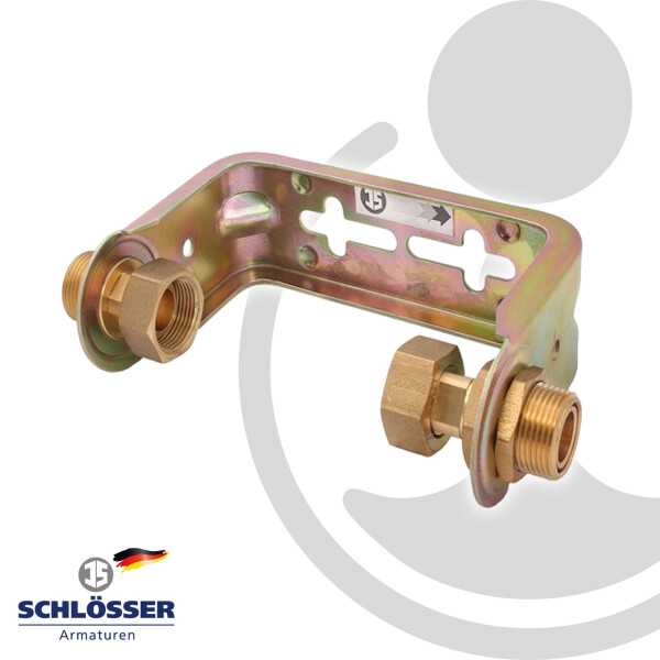 JS Wasserzähler-Bügel 3/4 x 1/2 Zoll, für Einstrahlzähler mit Baulänge 80 mm, nicht verstellbar, verzinkt