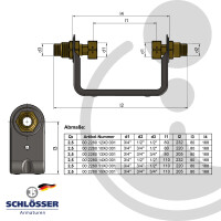 JS Wasserzähler-Bügel 3/4 x 1/2 Zoll, für Einstrahlzähler mit Baulänge 110 mm, nicht verstellbar, verzinkt