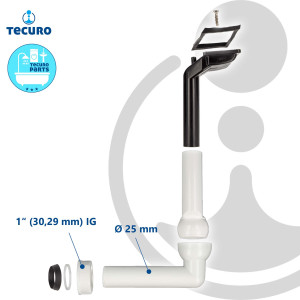 tecuro Spülen-Überlaufset für Abtropffläche (Ablauf von oben)