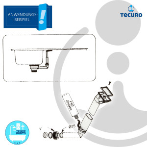 tecuro Spülen-Überlaufset für Abtropffläche (Ablauf von oben)