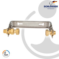 JS Wasserzähler-Bügel Anschlussgarnitur für Hauswasserzähler mit Baulänge 190/260 mm, verstellbar, Edelstahl