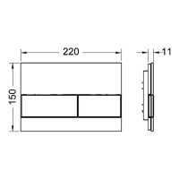 B-Ware TECEsquare WC-Betätigungsplatte für Zweimengentechnik, Glas-weiß, 9240800