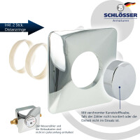 B-Ware JS Blindabdeckung 140 x 140 mm, KS-verchromt - Typ UBP-CR, inkl. 2 Distanzringen