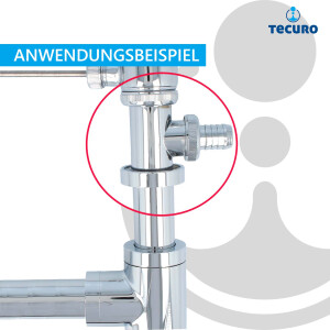 B-Ware tecuro Geräte-Abfluss-Zwischenstück für Siphon 1 1/2 Zoll - DN 40, Messing verchromt