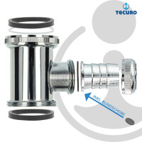 B-Ware tecuro Geräte-Abfluss-Zwischenstück für Siphon 1 1/2 Zoll - DN 40, Messing verchromt