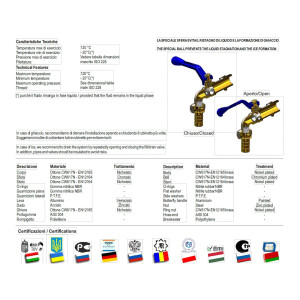 tecuro NO FROST Auslaufkugelhahn 1/2 Zoll, mit Schlauchkupplung und Teflonband, Messing vernickelt