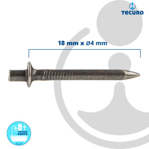 tecuro Lochband 14 mm x 10 m Rolle Stahl - Kunststoff ummantelt mit Einschlagdübel Ø 4x18 mm (200Stück) inkl. Setzeisen