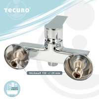 tecuro K15 DESIGN Wand - Spültischarmatur, glanzverchromt, mit Auslauf 300 mm