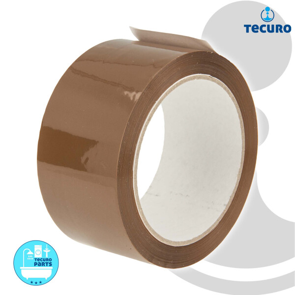 tecuro PREMIUM Acrylat-Paketklebeband PP31, braun, 50 mm x 66 m, leise abrollbar, UV- und alterungsbeständig