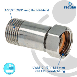 tecuro Verschraubung mit Überwurfmutter x...
