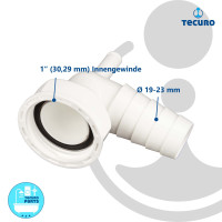 tecuro Geräteanschlusstülle mit Kondensatablauf für Küchen-Spülensiphon