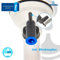 tecuro 90° Geräteanschlusstülle mit 1 Zoll UWM x Tülle 19-23 mm und Kondensatanschluss Ø 8 mm, REZYKLAT