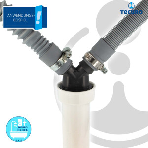tecuro Doppel Geräteanschlusstülle 1 1/2 Zoll AG x Tüllen 20-24 mm für Küchen- Spülensiphon, REZYKLAT