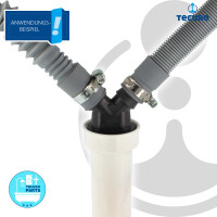 tecuro Doppel Geräteanschlusstülle 1 1/2 Zoll AG x Tüllen 20-24 mm für Küchen- Spülensiphon, REZYKLAT