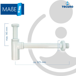tecuro DESIGN Flaschen-Geruchsverschluss Messing weiß (RAL 9010)