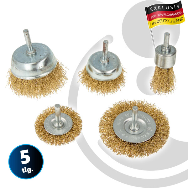MASTERPROOF PROFESSIONAL Drahtbürsten-Satz, 5-teilig - für Bohrmaschine Akkuschrauber, 311
