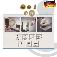 MASTERPROOF PROFESSIONAL Drahtbürsten-Satz, 5-teilig - für Bohrmaschine Akkuschrauber, 311