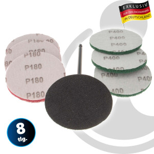 MASTERPROOF PROFESSIONAL Polierpad / Schleifpad-Satz, 8-teilig - für Bohrmaschine, 284