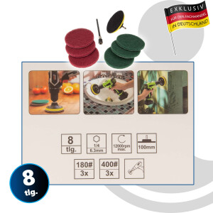 MASTERPROOF PROFESSIONAL Polierpad / Schleifpad-Satz, 8-teilig - für Bohrmaschine, 284