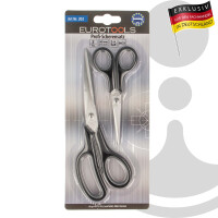 EUROTOOLS Profi-Scherensatz, INOX, 2-teilig, 215 mm und 140 mm, 2-Komponenten-Softgriff