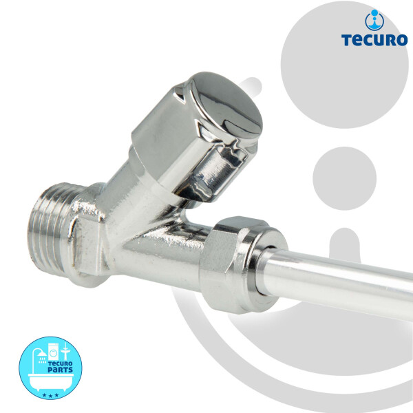 tecuro COMFORT Schrägsitzventil 1/2 Zoll x 3/8 Zoll, nicht selbstdichtend, MS-glanzverchromt
