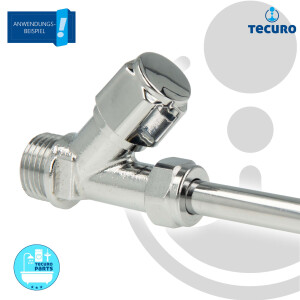 tecuro COMFORT Schrägsitzventil 1/2 Zoll x 3/8 Zoll, nicht selbstdichtend, MS-glanzverchromt