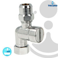 tecuro Winkel-Verschraubung mit Filter 3/8 Zoll Überwurfmutter x Quetschverschraubung Ø 10 mm/3/8 Zoll AG, Messing verchromt