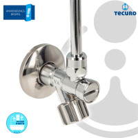 tecuro Eckventil mit Schmutzfilter 1/2 Zoll AG x 3/8 Zoll Außengewinde, Messing verchromt