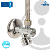 tecuro Eckventil mit Schmutzfilter 1/2 Zoll AG x 3/8 Zoll Außengewinde, Messing verchromt