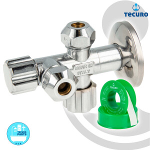 tecuro Doppeleckventil Eckventil 1/2 Zoll (DN 15), mit 2...