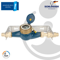 B_WARE JS Hauswasserzähler MNR 1 Zoll DN 25  Q3=10, R80,  Baulänge 260 mm