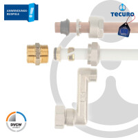 tecuro Doppelnippel mit beidseitig Eurokonus G 3/4 Zoll AG, DN 20, DVGW, Messing teilvernickelt