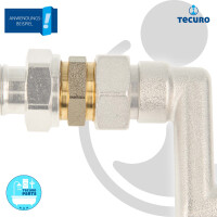 tecuro Doppelnippel mit beidseitig Eurokonus G 3/4 Zoll AG, DN 20, DVGW, Messing teilvernickelt