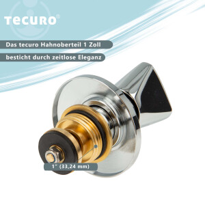 tecuro Hahnoberteil Sanitäroberteil 1 Zoll, mit Griff und Rosette, für Unterputz-Ventile - blau/rot