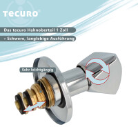 tecuro Hahnoberteil Sanitäroberteil 1 Zoll, mit Griff und Rosette, für Unterputz-Ventile - blau/rot