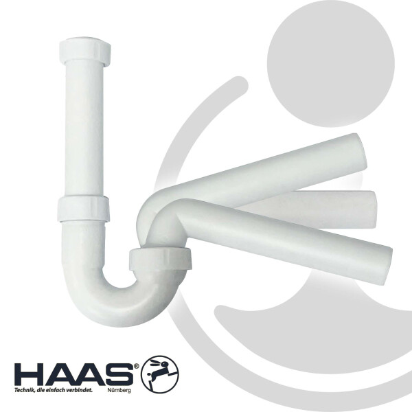 HAAS Waschtisch (1 1/4) - Spültischsiphon (1 1/2) Geruchsverschluss, DN 40/50, mit Kugelgelenk, Typ 4800/4805