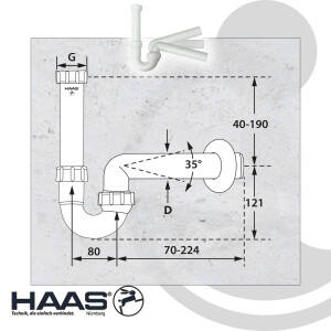HAAS Waschtisch (1 1/4) - Spültischsiphon (1 1/2)...