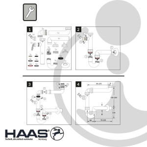 HAAS Kugelverschluss - Raumsparsiphon - Geruchsverschluss...