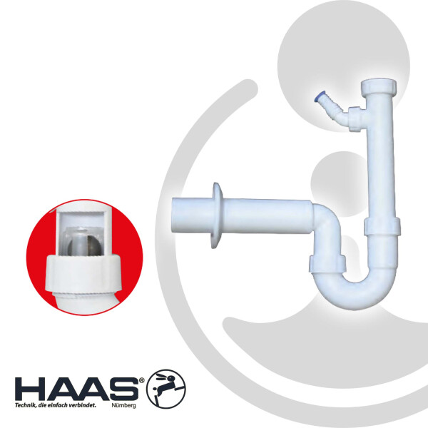 HAAS Kugelverschluss - Siphon - Geruchsverschluss für Spüle / Küche 1 1/2 Zoll x DN 40, Typ 5470