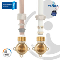 tecuro Wandscheibe - Wandwinkel 90° mit Eurokonus G 3/4 Zoll AG x G Innengewinde, DN20, DVGW, Messing teilvernickelt