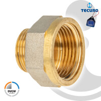 tecuro Reduzierstück Eurokonus G 3/4 Zoll AG x G 1 Zoll IG, DN 20, DVGW, Messing teilvernickelt