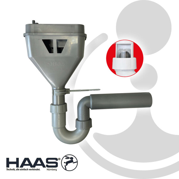 HAAS MULTITRI - Trichtersiphon - Geruchsverschluss DN 50, für Ventile/Kondensat/Klima/Heizung Typ 6785