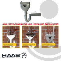 HAAS MULTITRI - Trichtersiphon - Geruchsverschluss DN 50, für Ventile/Kondensat/Klima/Heizung Typ 6785